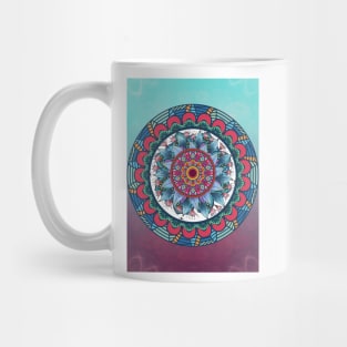 Colourful Flowers Mandala Mug